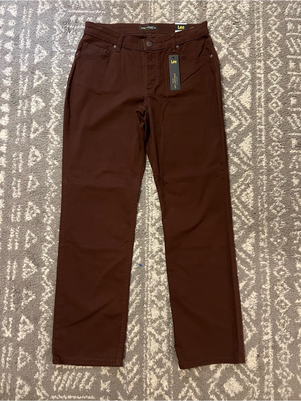 NWT Lee Women's Straight Leg in Dark Brown size10